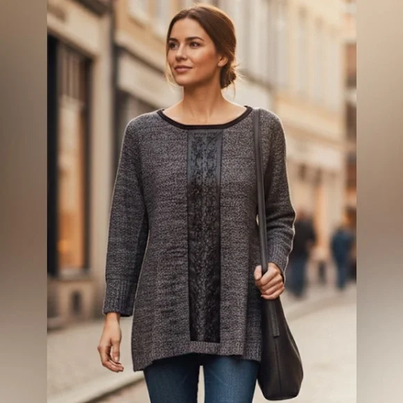 Fresh 3/4 Sleeve Sweater, Size M - Picture 1 of 10